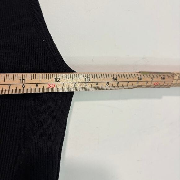 Forever 21 Ribbed Tank Black Square Neck Minimalist Capsule Closet M - Picture 5 of 6